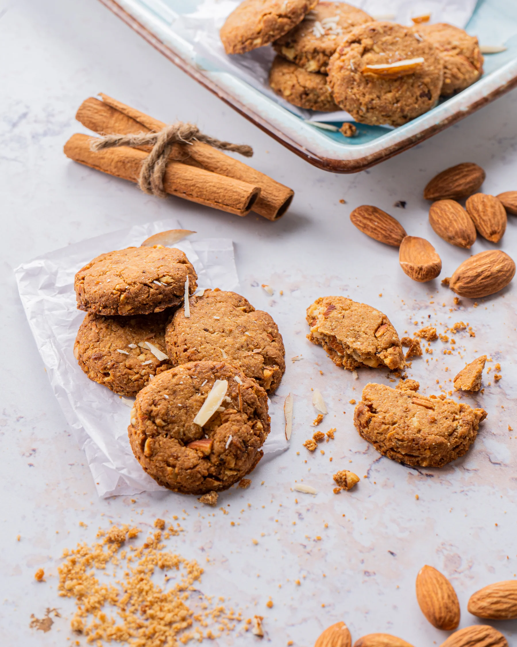 Nutty Almond Khapli Cookies